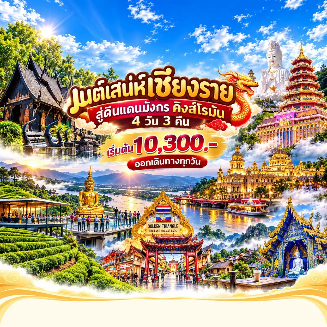 แพ็กเกจทัวร์เชียงราย มนต์เสน่ห์เชียงราย สู่ดินแดนมังกร คิงส์โรมัน  4วัน 3คืน